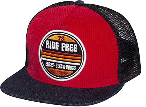 King Kerosin Herren Snapback Mesh Cap | Cord | Truckernetz | Snapback | Baseballcap | Flacher Schirm | Kappe Ride Free von King Kerosin