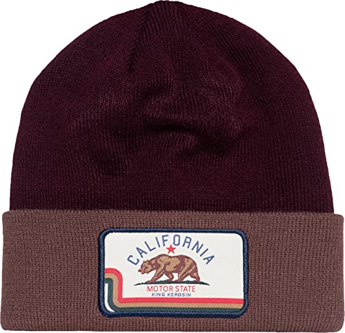 King Kerosin Herren Strickmütze Frontpatch Wintermütze Stretch Wärmend Watch Cap Beanie California Motor State King Kerosin Herren Strickmütze Frontpatch Wintermütze Stretch Wärmend Watch Cap Beanie California Motor State von King Kerosin