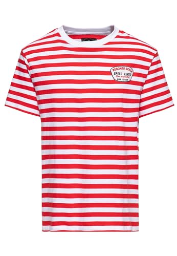 King Kerosin Herren T-Shirt Bretonstreifen Striped Streifen Matrose Sailor Vintage Retro Rockabilly Redondo Beach Breton Ringelshirt Redondo Beach - Speed Kings von King Kerosin