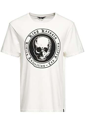King Kerosin Herren T-Shirt | Classic Shirt | Fotoprint | Frontprint | Casual | Motorcycle | Rundhalsausschnitt | Skull Riding Assocition von King Kerosin