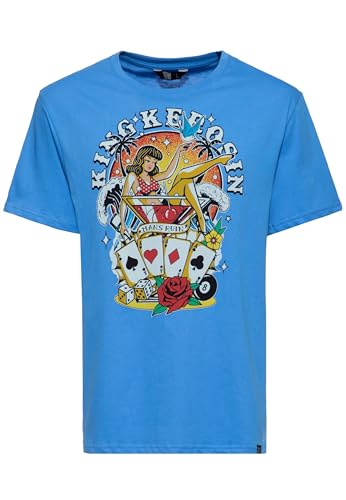 King Kerosin Herren T-Shirt Las Vegas · Pinup · Rockabilly · Regular Fit · Print · Artwork · Shirt · Retro · Vintage · Herrenshirt · Kurzarm · Rundhals · 50s · Man's Ruin von King Kerosin