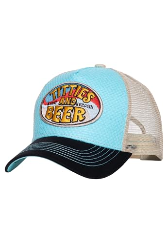 King Kerosin Herren Trucker Cap · Kappe · Netz · Meshcap · Snapback · Hawaii · Motorcycle · Vintage · Frontpatch · Retro · Patch · Stickerei · Sommer · Titties and Beer King Kerosin Herren Trucker Cap · Kappe · Netz · Meshcap · Snapback · Hawaii · Motorcycle · Vintage · Frontpatch · Retro · Patch · Stickerei · Sommer · Titties and Beer von King Kerosin