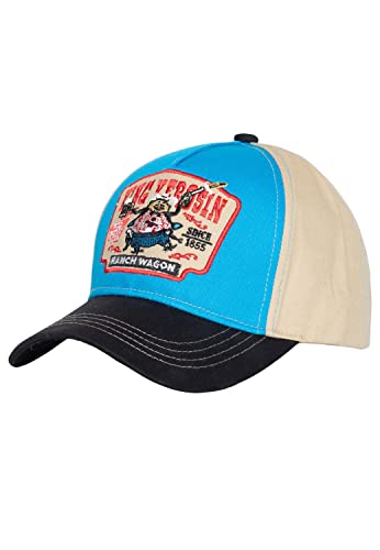 King Kerosin Herren Trucker Cap Baseballcap Aus Baumwolle Mit Patch Meshcap Snapback Mit Netz Kappe Curved Brim Schirmmütze Größenregulierbar Winter/Sommer Ranch Wagon von King Kerosin