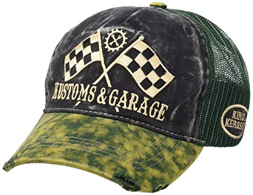 King Kerosin Herren Trucker Cap Im Used Look Kustoms & Garage Casual Bestickt Stickerei Streetwear Schnalle Trucker Cap Kustoms & Garage von King Kerosin