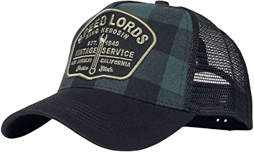 King Kerosin Herren Trucker Cap | Meshcap| Bikercap | Karofront| Truckerkappe | Kariert |Caps | Speed Lords von King Kerosin