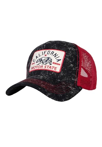 King Kerosin Herren Trucker Cap Vintage Mesh Cap Acid Wash Used-Look Motor State California Retro Kappe Snapback California King Kerosin Herren Trucker Cap Vintage Mesh Cap Acid Wash Used-Look Motor State California Retro Kappe Snapback California von King Kerosin
