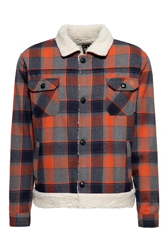King Kerosin Herren Winterjacke Lumber Jacket Flanelljacke Sherpa Karo Checkered Teddy Teddyfutter Trucker Jacke Vintage Retro Langarm King Kerosin Herren Winterjacke Lumber Jacket Flanelljacke Sherpa Karo Checkered Teddy Teddyfutter Trucker Jacke Vintage Retro Langarm von King Kerosin