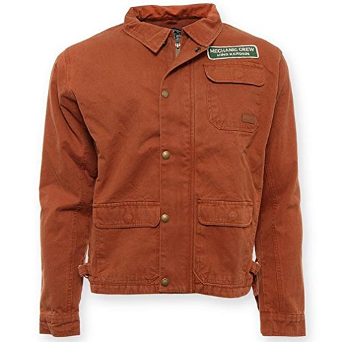 King Kerosin Herren Worker Jacke Canvas - Mechanic Crew 1959 Rockabilly Mens Arbeitsjacke Schraubenschlüssel Rostbraun bis 3XL (S) von King Kerosin