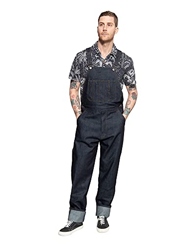 King Kerosin Herren Workwear Latzjeans | Straight Fit | Cinch Back von King Kerosin