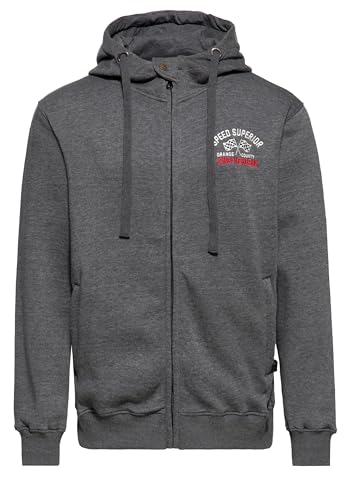 King Kerosin Herren Zip Hoodie Kapuzenjacke Sweatjacke Hooded Sweat-Jacket Patch Stickerei Vintage Retro California Speed Superior von King Kerosin