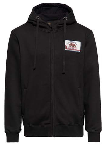 King Kerosin Herren Zip Hoodie Sweatjacke Kapuzenjacke Hooded Sweat-Jacket Angeraut Stickerei Retro Vintage California Motor State von King Kerosin