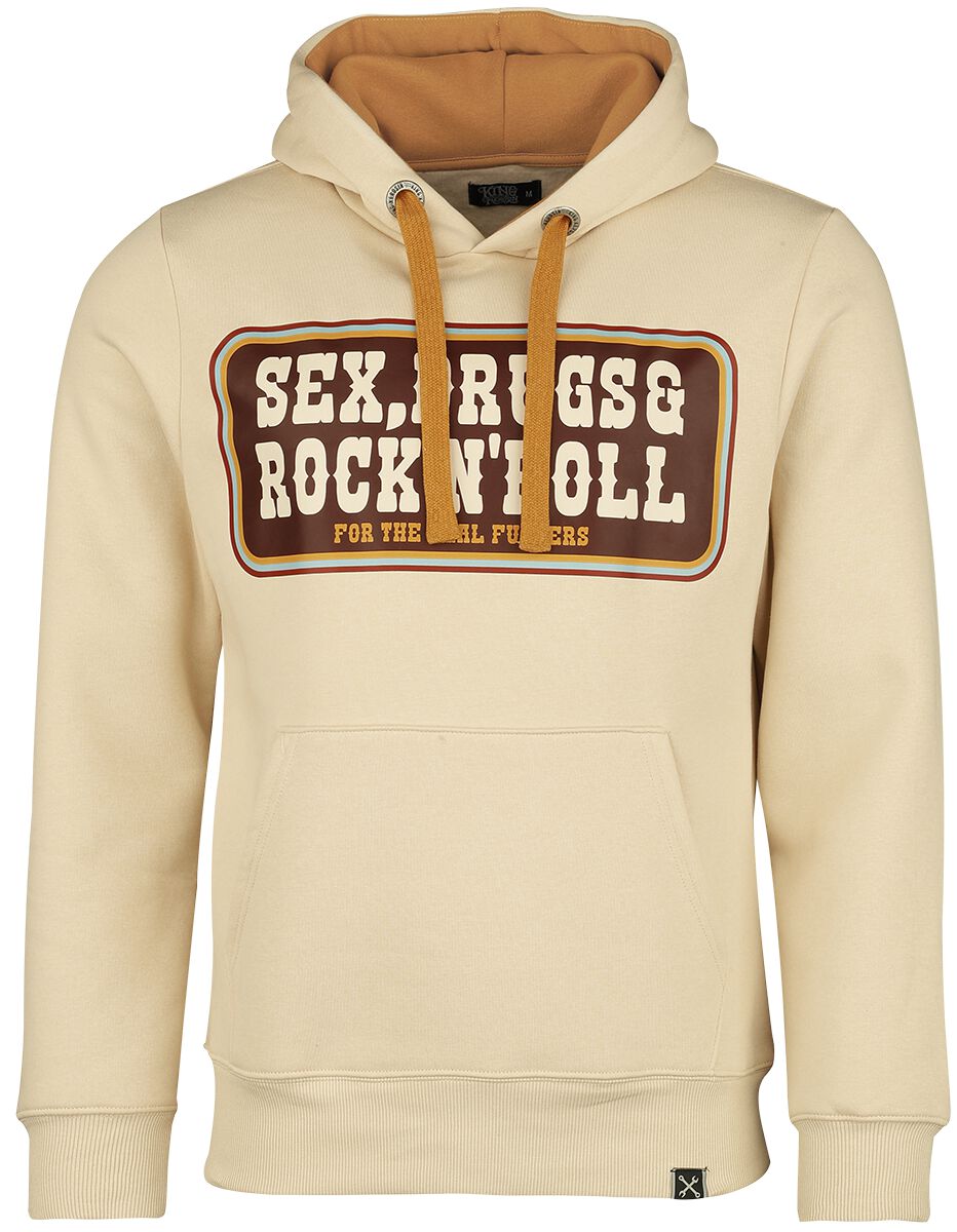 King Kerosin Kapuzenpullover - Rock'N'Roll Hoodie - M bis 4XL - für Männer - Größe XL - beige von King Kerosin
