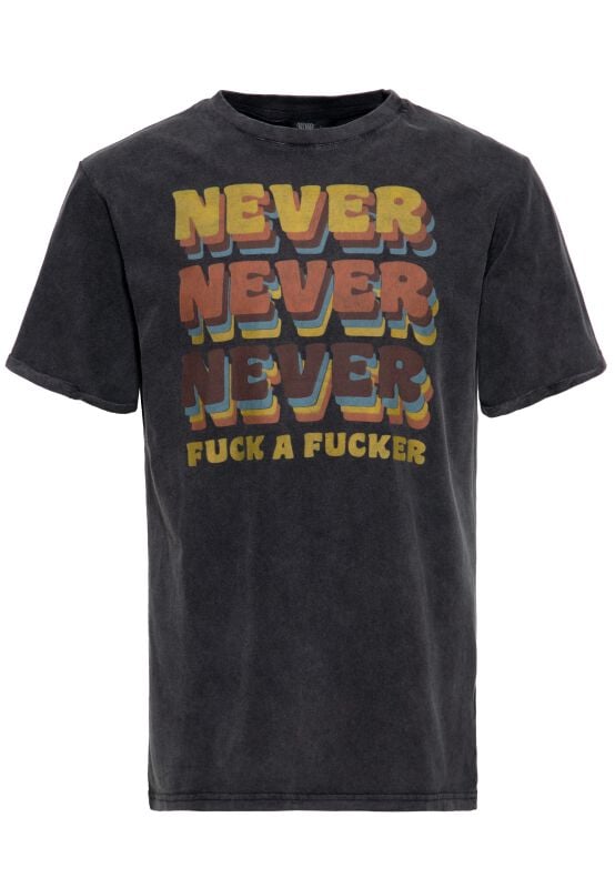 King Kerosin Never Never Never T-Shirt grau in L von King Kerosin