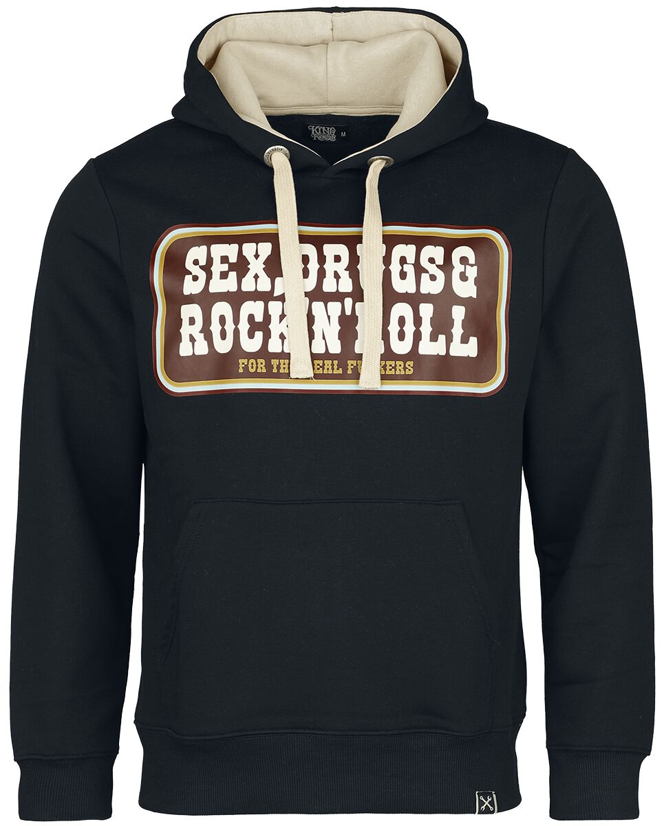 King Kerosin Rock'N'Roll Hoodie Kapuzenpullover schwarz in S von King Kerosin