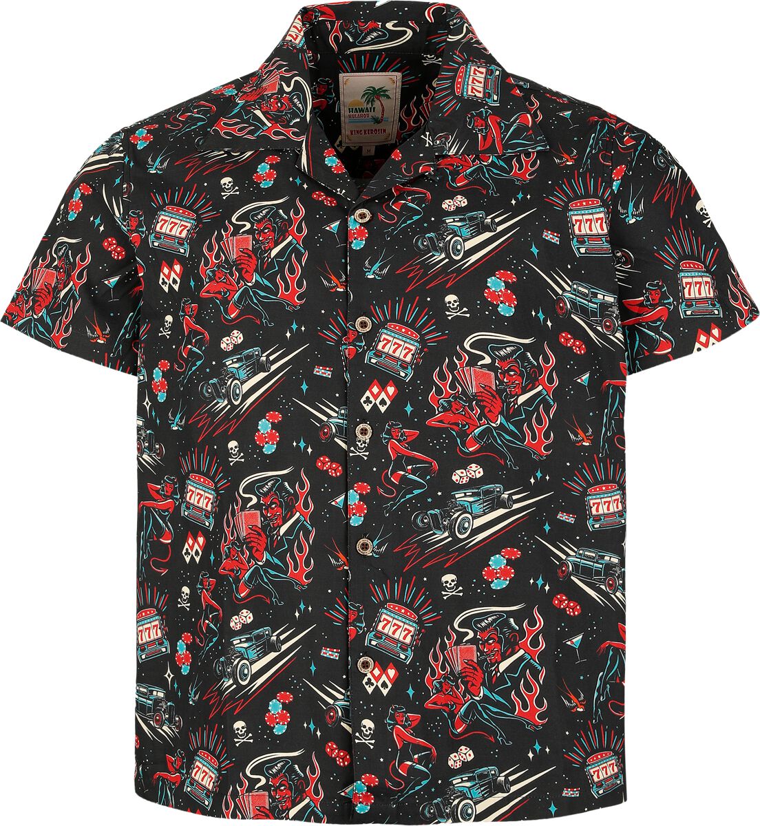 King Kerosin Rockabilly Devil Hawaii Shirt Kurzarmhemd schwarz in L King Kerosin Rockabilly Devil Hawaii Shirt Kurzarmhemd schwarz in L von King Kerosin