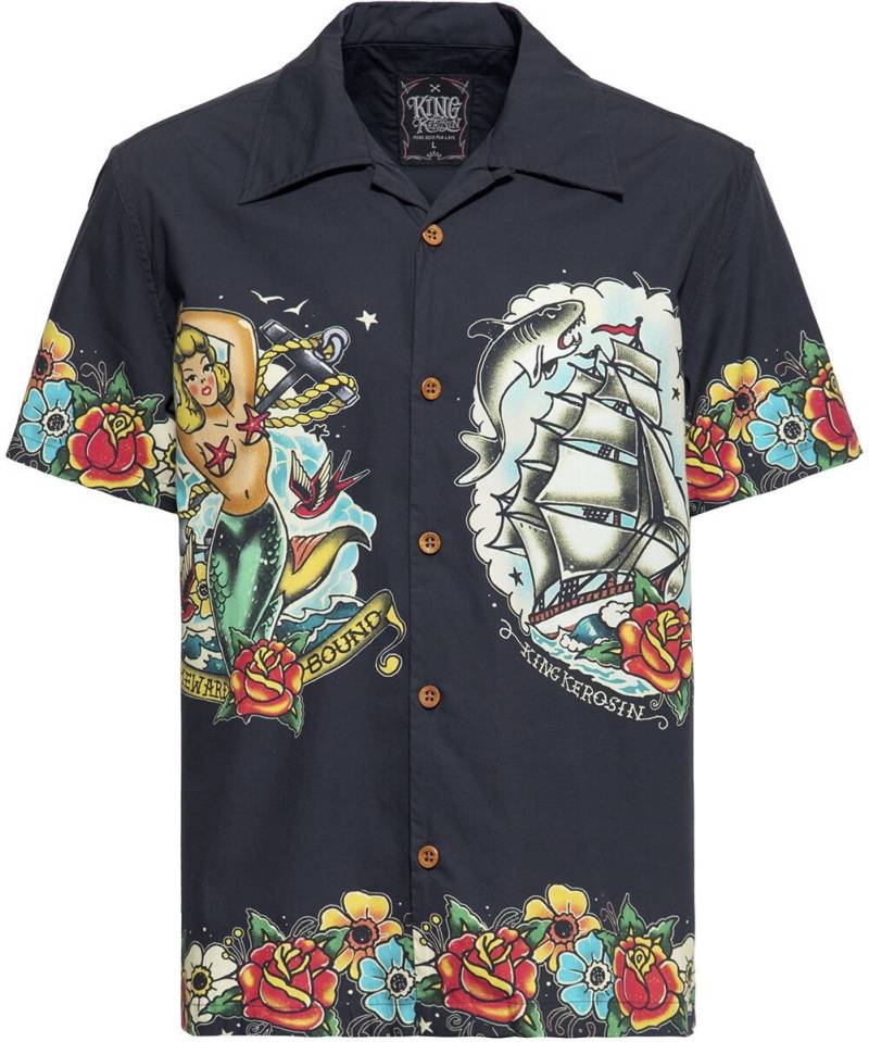 King Kerosin - Rockabilly Kurzarmhemd - Tropical Hawaiian Style Deluxe - M bis 5XL - für Männer - Größe 5XL - schwarz King Kerosin - Rockabilly Kurzarmhemd - Tropical Hawaiian Style Deluxe - M bis 5XL - für Männer - Größe 5XL - schwarz von King Kerosin