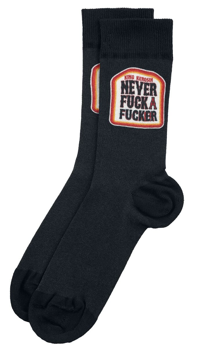 King Kerosin Socken - Never Fuck A Fucker Socks - EU 39-42 - für Männer - Größe EU 39-42 - grau von King Kerosin