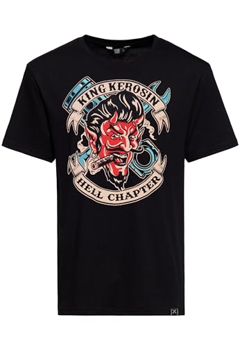 King Kerosin T-Shirt - Hell Chapter Devil (DE/NL/SE/PL, Alphanumerisch, 5XL, Regular, Regular, Schwarz) von King Kerosin