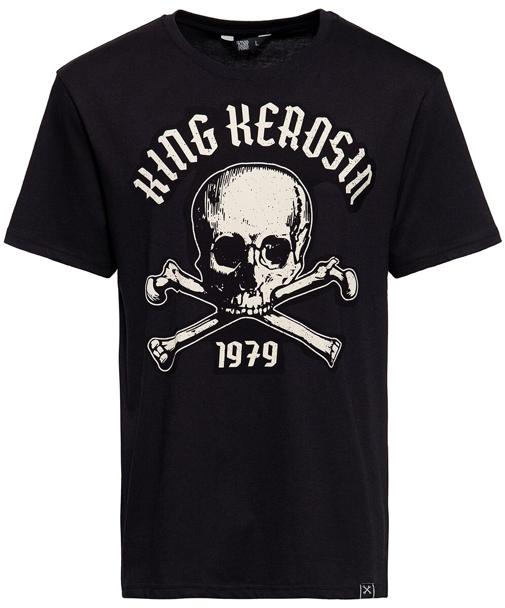 King Kerosin T-Shirt - Skull Palma - S bis 4XL - für Männer - Größe M - schwarz von King Kerosin