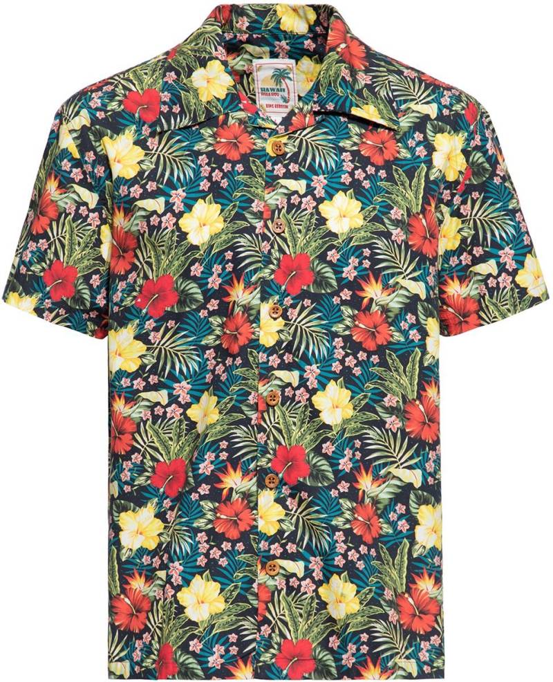 King Kerosin Tropical Hawaiian Style Shirt Kurzarmhemd schwarz in L von King Kerosin