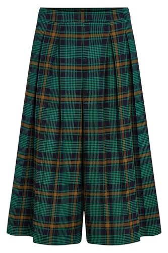 King Louie Damen Hose mit Tartan Muster Frances Culotte Leeds Check (DE/NL/SE/PL, Numerisch, 38, Regular, Regular, Evening Blue) von King Louie