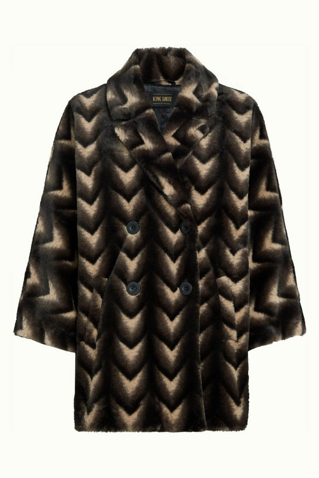 King Louie Wollmantel - Shiya Kimono Coat Deco Fur – eleganter Damen Wintermantel von King Louie