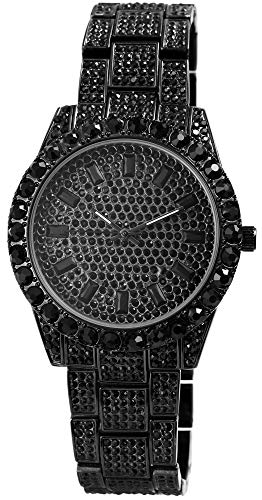 King Star Damenuhr Schwarz Strass Analog Metall Quarz Bling Hip Hop Armbanduhr King Star Damenuhr Schwarz Strass Analog Metall Quarz Bling Hip Hop Armbanduhr von King Star