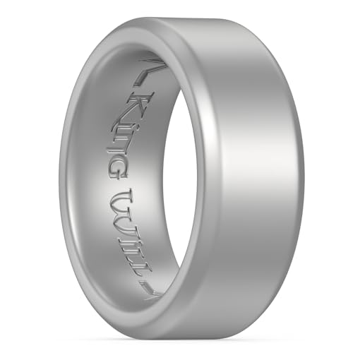 King Will Männer Silikon Eheringe 8mm breit 2,2mm dick Komfort passen mit einzigartigen inneren Rille Design, Gummi Verlobungsringe für das tägliche Tragen und Aktivitäten - Silber Größe N King Will Männer Silikon Eheringe 8mm breit 2,2mm dick Komfort passen mit einzigartigen inneren Rille Design, Gummi Verlobungsringe für das tägliche Tragen und Aktivitäten - Silber Größe N von King Will