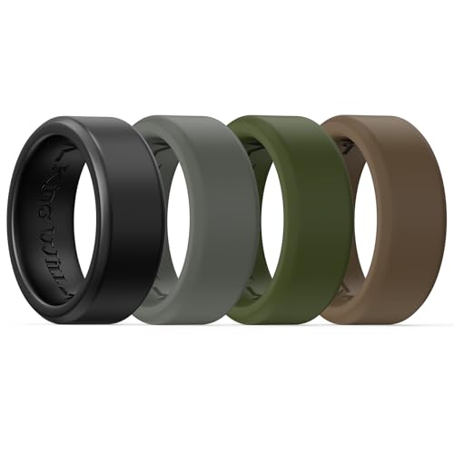 King Will Silikon Eheringe für Männer, 8mm Comfort Fit mit einzigartigem inneren Rillen Design, Gummibänder Verlobungsringe für das tägliche Tragen und Aktivitäten - 4 Sorten Multipack, Größe 11 King Will Silikon Eheringe für Männer, 8mm Comfort Fit mit einzigartigem inneren Rillen Design, Gummibänder Verlobungsringe für das tägliche Tragen und Aktivitäten - 4 Sorten Multipack, Größe 11 von King Will