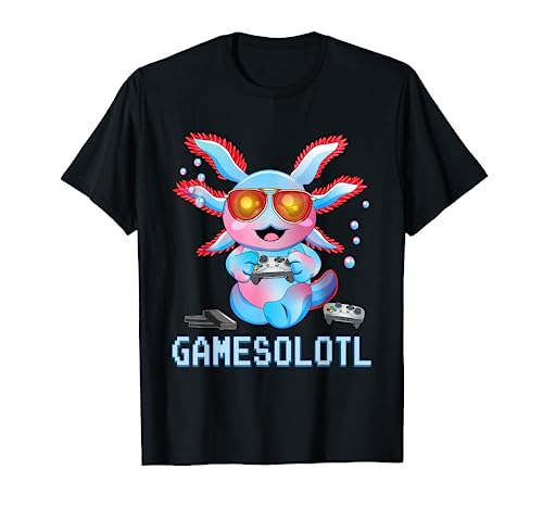 Axolotl Shirt Gamesolotl Funny Gamer Boys Plush Pet Kids T-Shirt von King of Tees