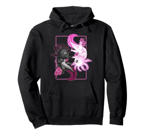 Axolotl Yin Yang Plüschtier Kirschblüte für Mädchen und Jungen Pullover Hoodie von King of Tees