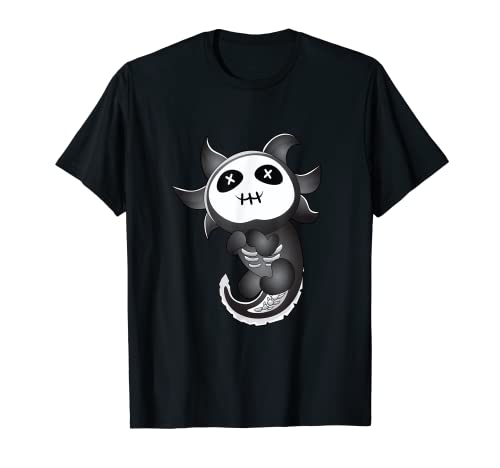 Gruseliger Axolotl Halloween Damen Sugar Skull Mädchen Jungen Kinder T-Shirt von King of Tees