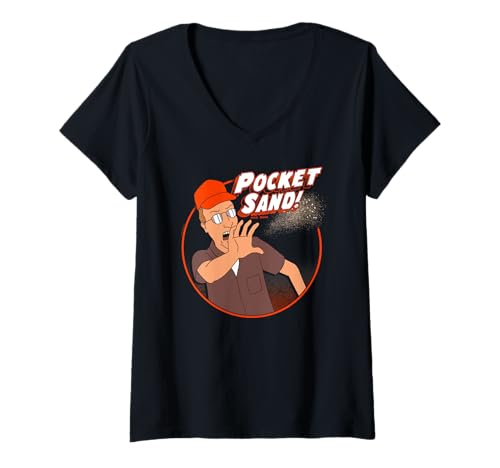 Damen King of the Hill Dale Gribble Pocket Sand Cartoon T-Shirt mit V-Ausschnitt von King of the Hill
