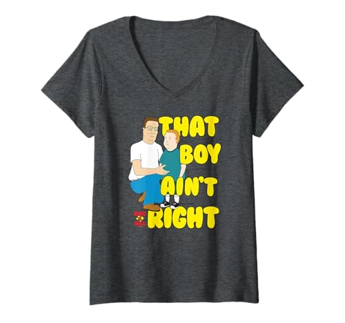 Damen King of the Hill That Boy Ain't Right Bubble Letters Cartoon T-Shirt mit V-Ausschnitt von King of the Hill