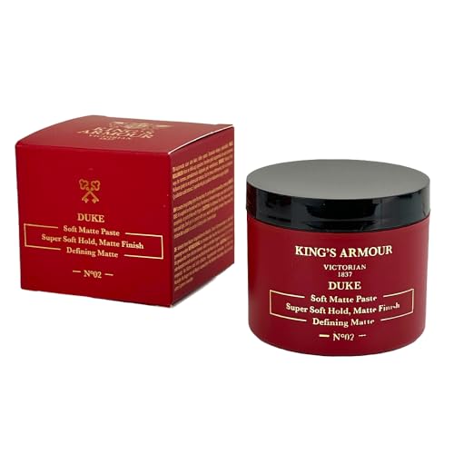 King's Armour No2 Duke Soft Matte Hair Styling Wax 110 ml - Leichte, Matte Haarpaste für Männer - Weicher Halt, Natürliche Textur - Alltags-Styling mit Royal Class King's Armour No2 Duke Soft Matte Hair Styling Wax 110 ml - Leichte, Matte Haarpaste für Männer - Weicher Halt, Natürliche Textur - Alltags-Styling mit Royal Class von King's Armour