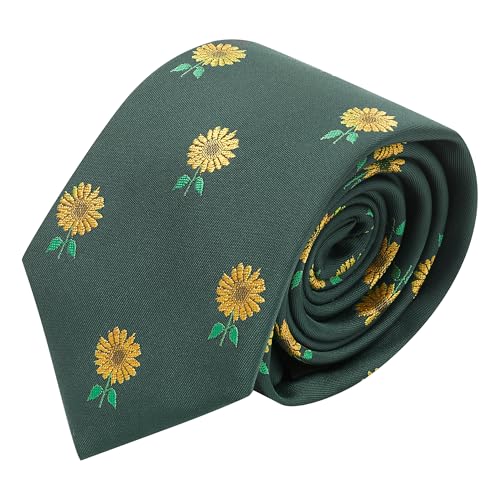 King & Priory Dunkelgrüne bestickte Sonnenblumen-Krawatte, grün, Einheitsgröße King & Priory Dunkelgrüne bestickte Sonnenblumen-Krawatte, grün, Einheitsgröße von King & Priory