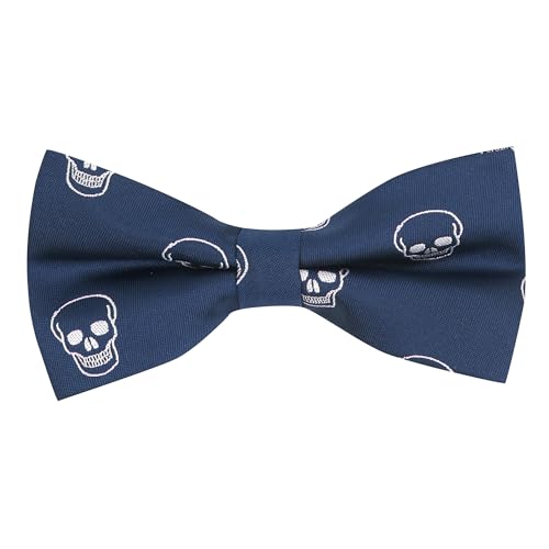 King & Priory Marineblaue bestickte Totenkopf-Fliege, blau, Einheitsgröße King & Priory Marineblaue bestickte Totenkopf-Fliege, blau, Einheitsgröße von King & Priory