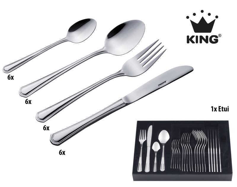 KING Besteck-Set ""Düsseldorf"" Besteck im zeitlosen Design, mit Besteck-Etui von King