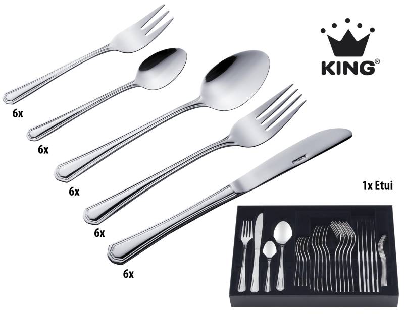 KING Besteck-Set ""Düsseldorf"" Besteck im zeitlosen Design, mit Besteck-Etui von King