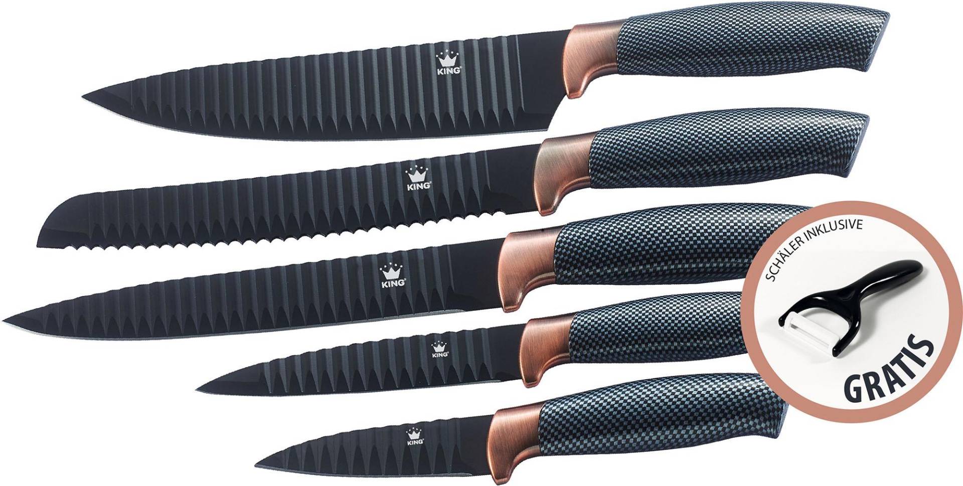 KING Messer-Set "Carbon Design", (Set, 6 tlg.) von King