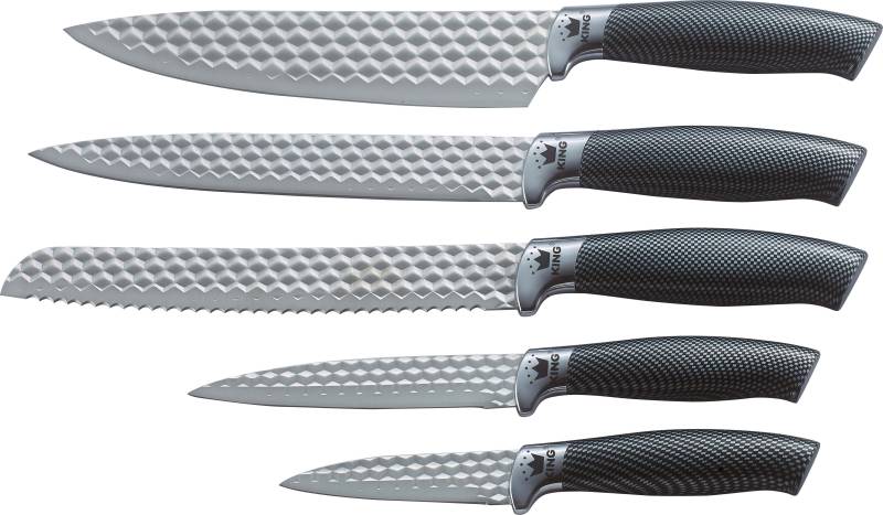 KING Messerblock "Carbon Diamond" 6 Stk. Klingen mit Rautenstruktur von King