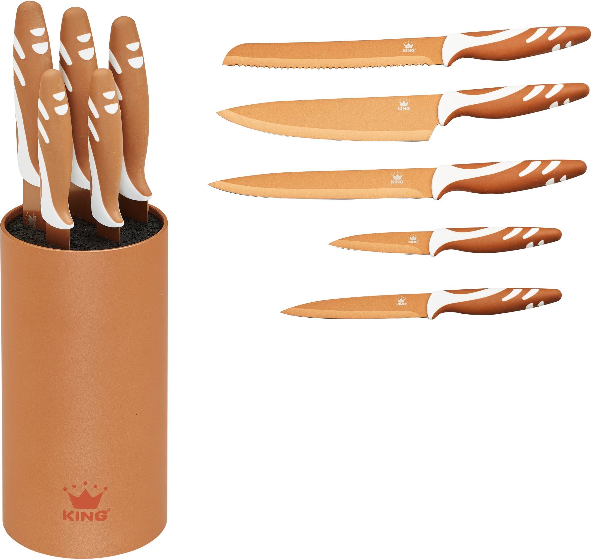 KING Messerblock "Soft Touch", 6 tlg., mit KING protect Beschichtung von King