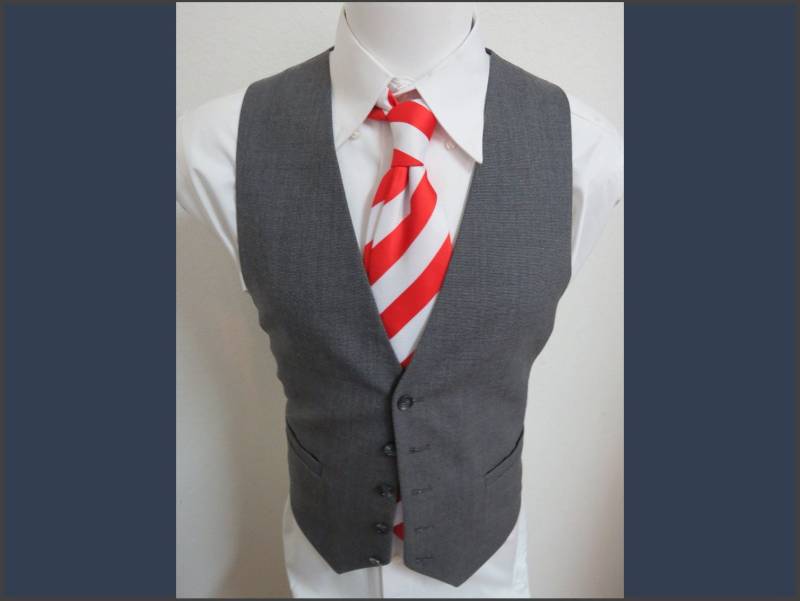 Sz L Brown Solid Wool Vintage #90N Mens Indie Suit Vest Waistcoat von KingJamesVintage