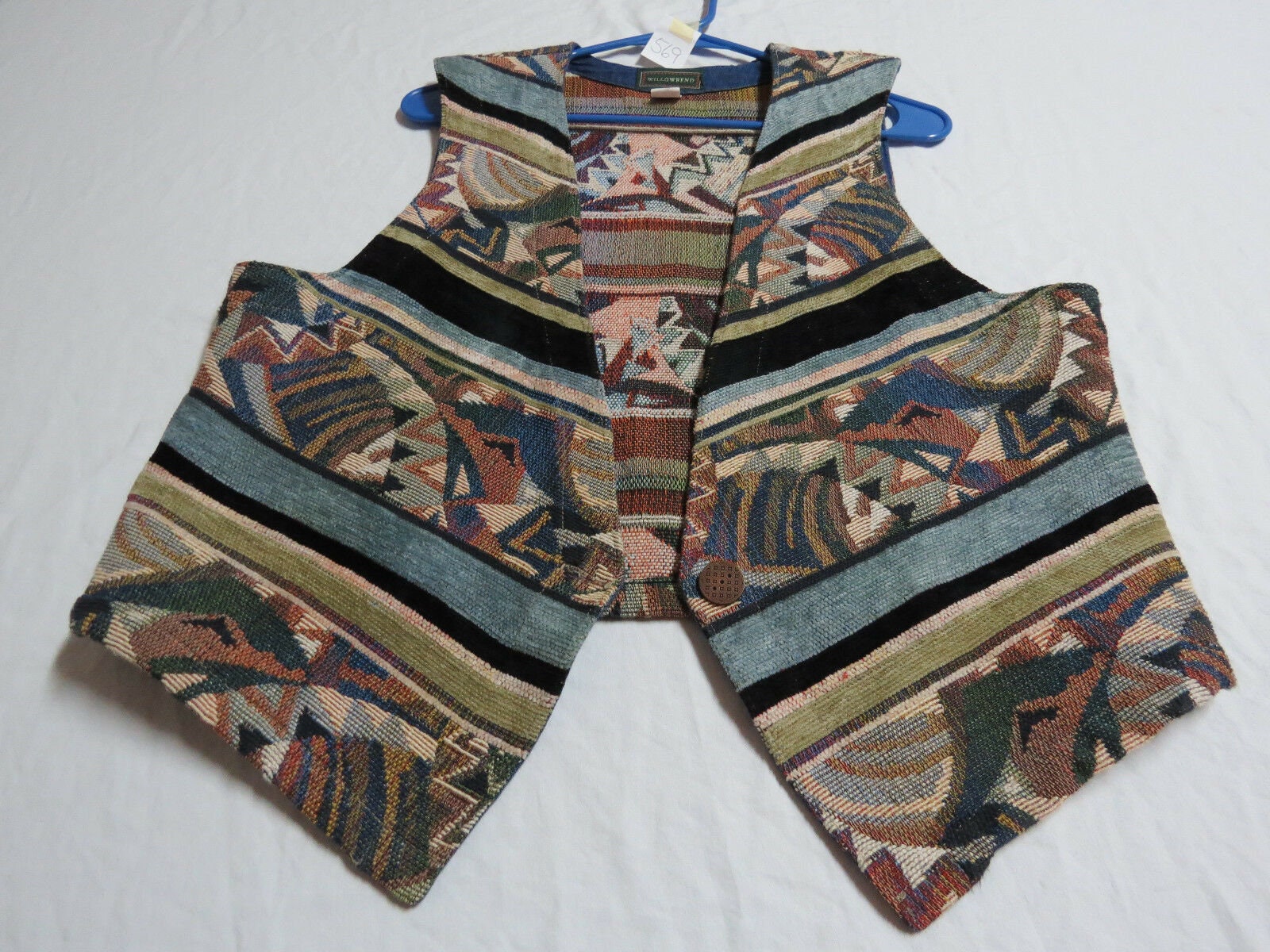 Sz L Multi-Color Striped Vintage Boho #569 Womens Indie Suit Vest Waistcoat von KingJamesVintage