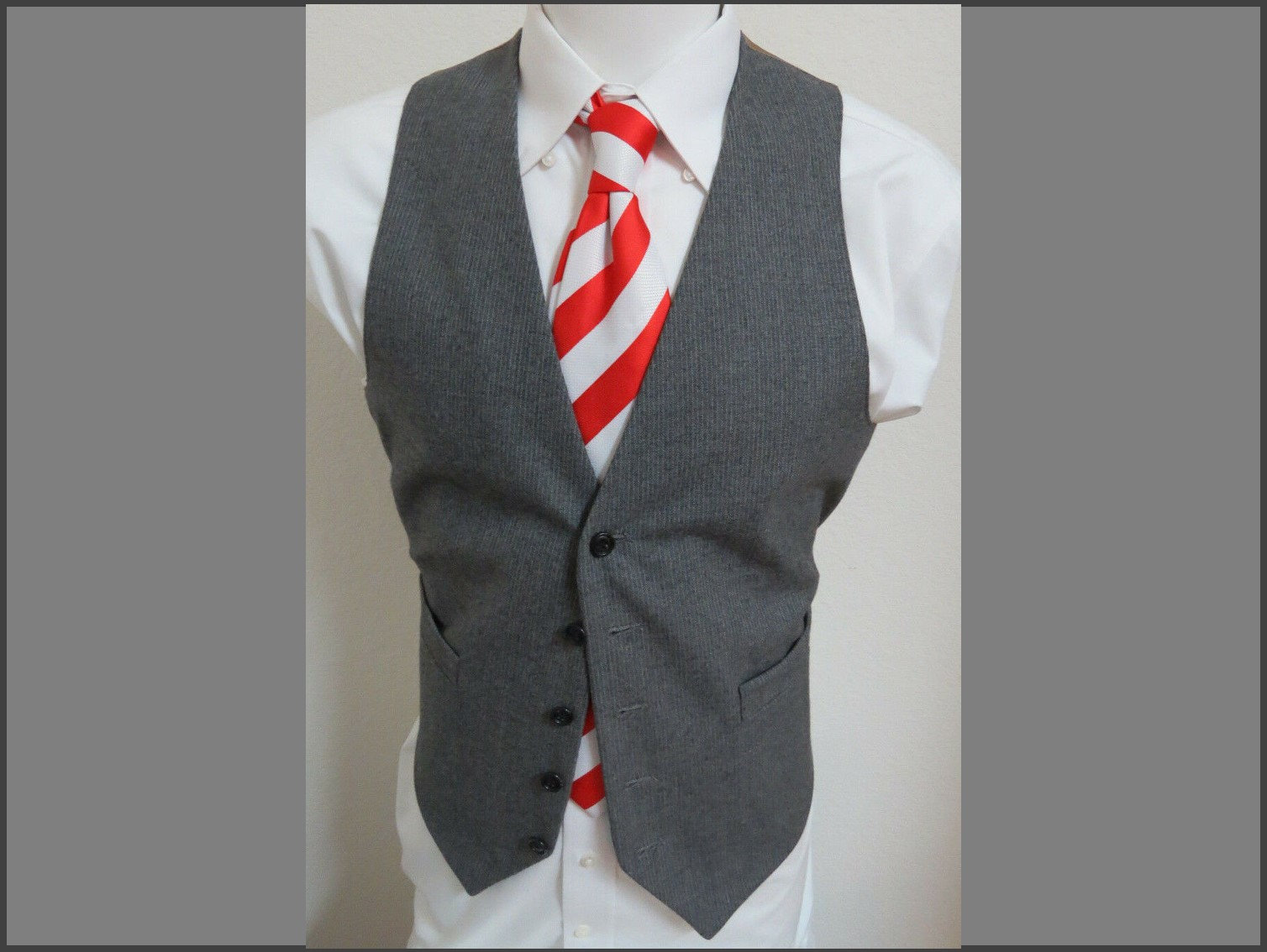 Sz-M-Grau Gestreift Alexander Ross Vintage Herren Wolle #75I Anzug Vest Weste Sz-M-Grau Gestreift Alexander Ross Vintage Herren Wolle #75I Anzug Vest Weste von KingJamesVintage