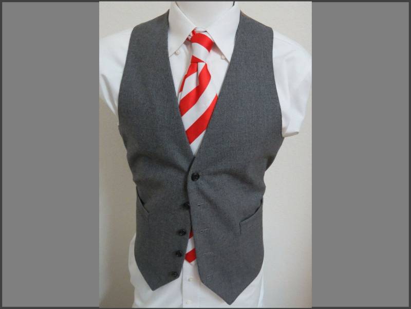 Sz-M-Grau Gestreift Alexander Ross Vintage Herren Wolle #75I Anzug Vest Weste von KingJamesVintage