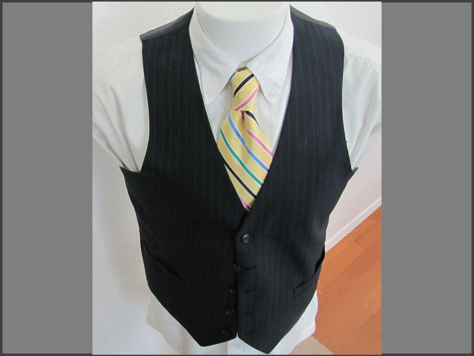 Sz M Navy Blau/Roten Nadelstreifen Gestreift #655 Herren Jahrgang Indie Anzug Vest Weste Sz M Navy Blau/Roten Nadelstreifen Gestreift #655 Herren Jahrgang Indie Anzug Vest Weste von KingJamesVintage