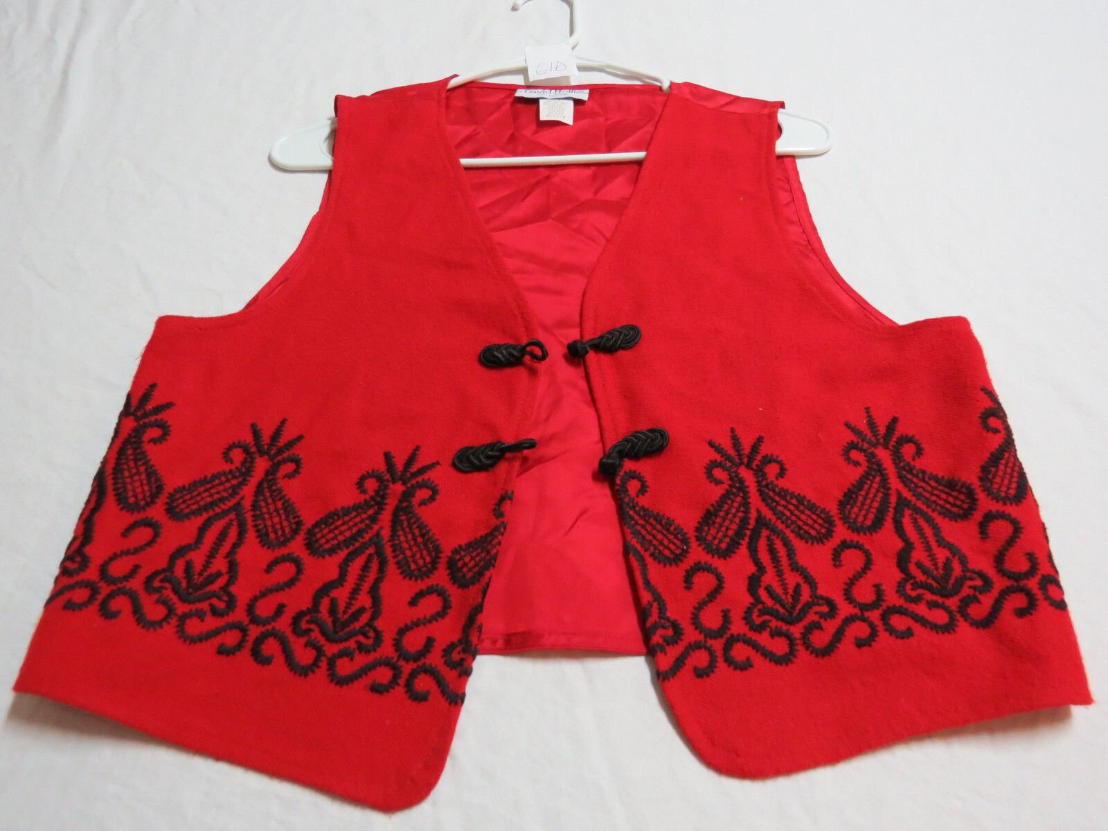 Sz M Red/Black Pattern Wool Blend Vtg #61D Womens Indie Suit Vest Waistcoat von KingJamesVintage