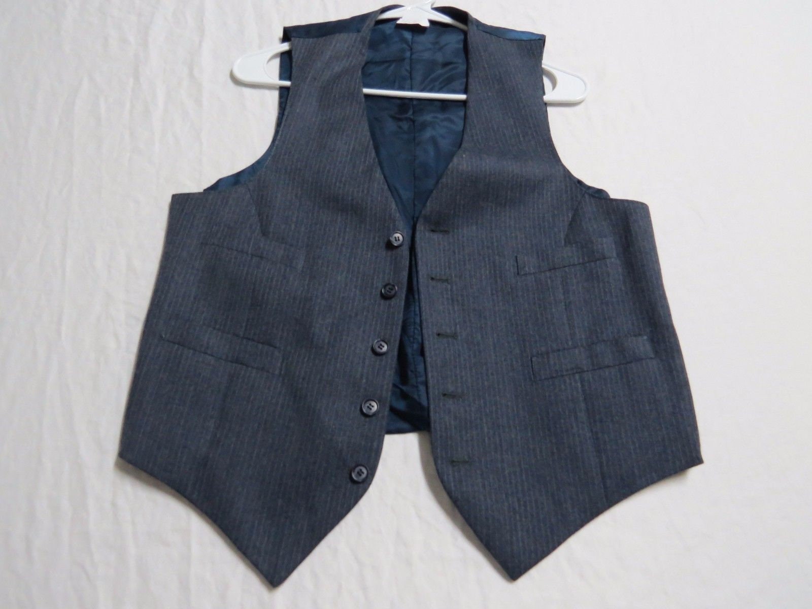 Sz S Grau Nadelstreifen Vtg #468 Herren Indie Anzug Vest Weste Sz S Grau Nadelstreifen Vtg #468 Herren Indie Anzug Vest Weste von KingJamesVintage