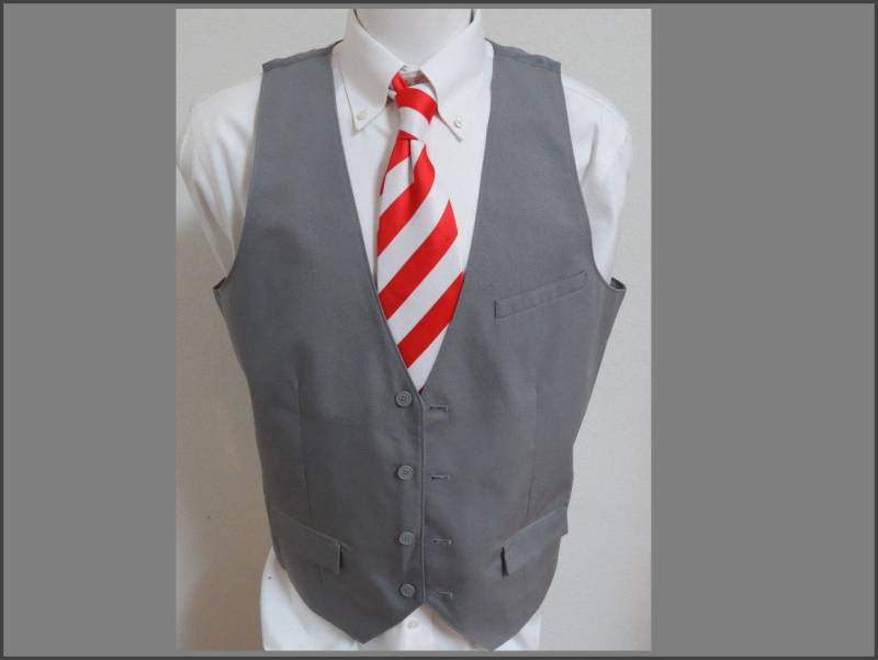 Sz Xl Grau Feste Struktur Marke Herren Baumwolle Mischung #104T Anzug Vest Weste von KingJamesVintage